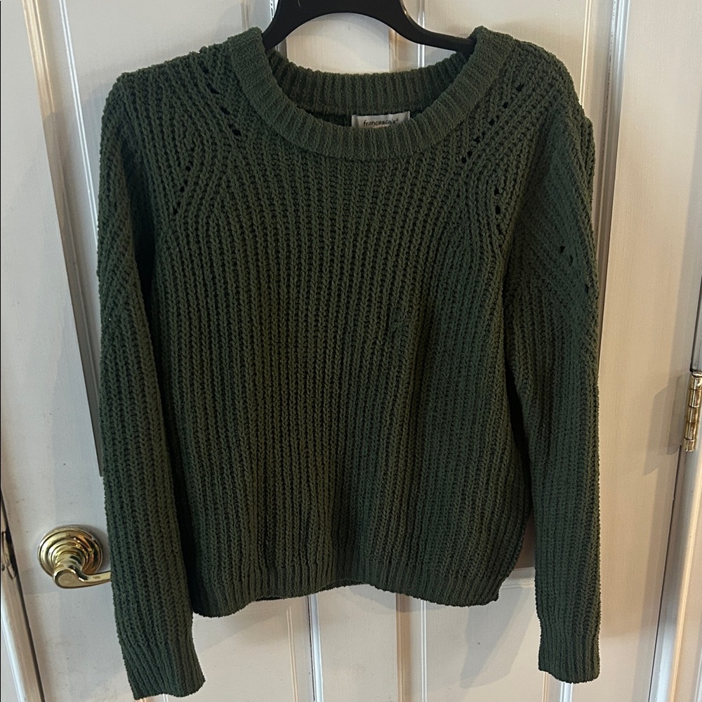 Francesca's Collections Forest Green Crew Neck Sweater